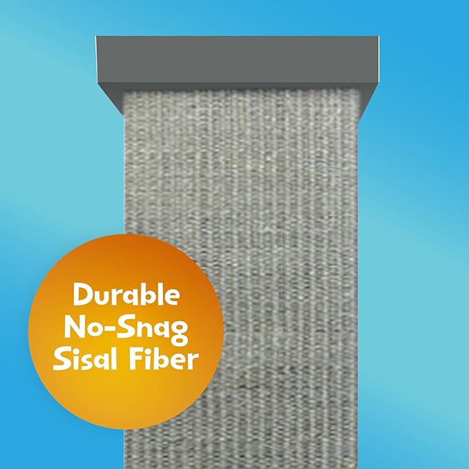 Ultimate Scratching Post – Gray, Large 32 Inch Tower - Sisal Fiber, Simple Design - For All Cats