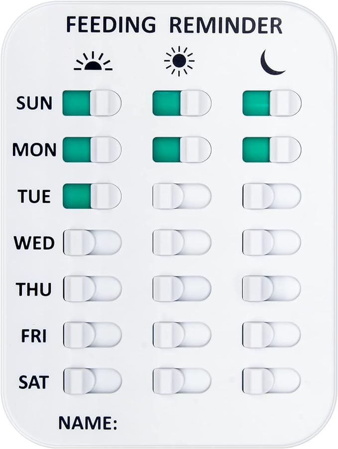 Coolrunner Pet Feeding Reminder Pet Feeding Reminder for Dogs Cats Pet Feed Reminder Magnetic or Double Sided Adhesive Prevent Overfeeding (A Pattern)