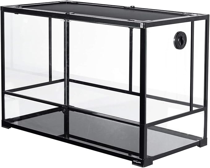REPTI ZOO 67 Gallon Reptile Terrarium Reptile Large Glass Tank 2 in 1 Side TOP Screens Crested Gecko Tank Double Hinge Door Tortoise Tank Reptile Terrarium Lizard Tank Tree Frog Terrarium
