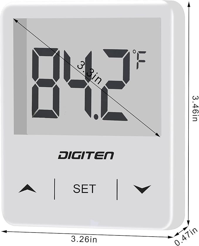 DIGITEN Aquarium Thermometer Digital Fish Tank Thermometer with Large LCD Display Stick On Water Terrarium Temperature Sensor Gauge for Reptiles Turtle Amphibians