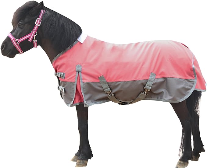 Mini Horse/Pony/Foal/Miniature Size 36"-51" Lightweight Waterproof & Breathable 1200 Denier Turnout Blanket with No Filling Pink 51