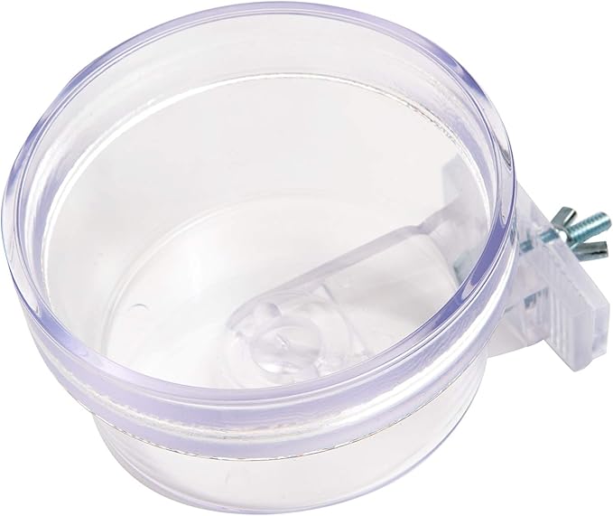 Lixit Quick Lock Removable Cage bowls for Rabbits, Birds, Dogs, Cats, Gunea pigs and Other Small Animals. (Clear, 20oz)