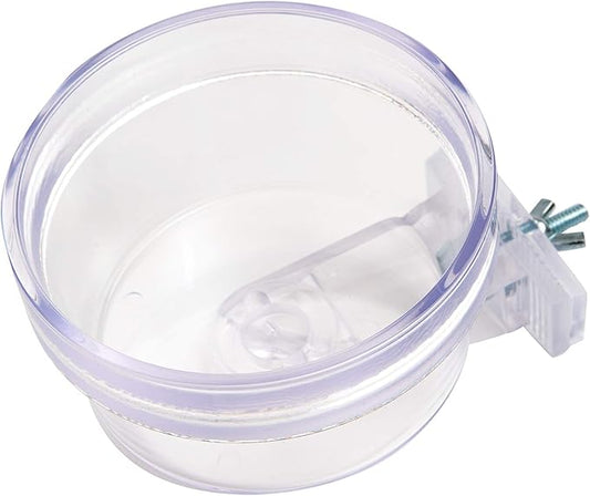 Lixit Quick Lock Removable Cage bowls for Rabbits, Birds, Dogs, Cats, Gunea pigs and Other Small Animals. (Clear, 20oz)