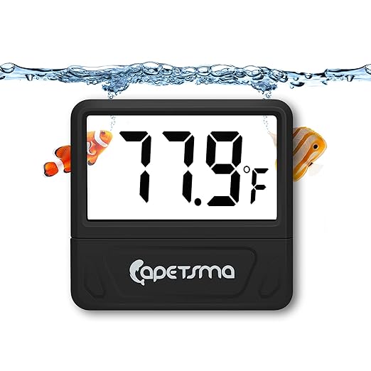 capetsma Aquarium Thermometer Digital Fish Tank Thermometer Accurate Reptile Thermometer Temperature Gauge with Large LCD Screen