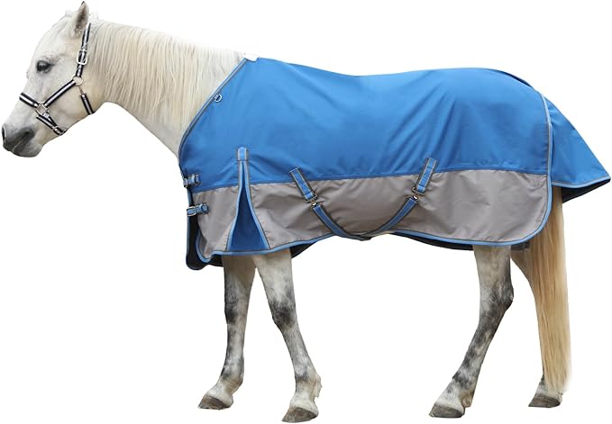 1200 Denier Rip-Stop Turnout Rain Sheet Lightweight Waterproof Breathable Horse Blanket (No Fill) Bluegrey 69"