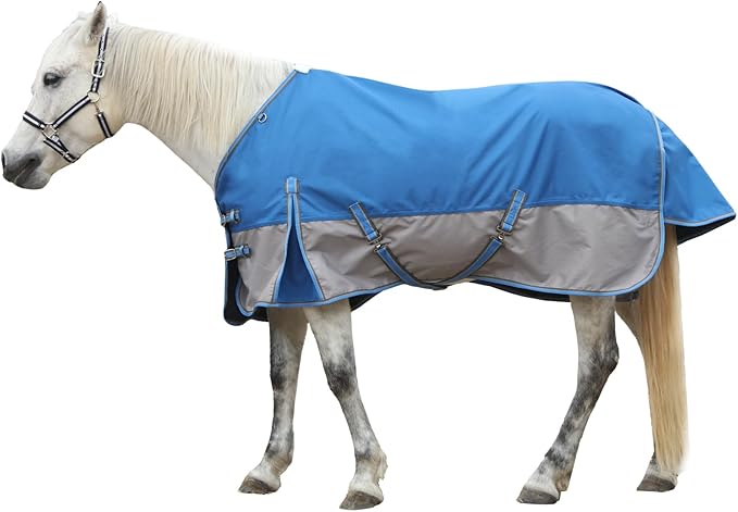 1200 Denier Rip-Stop Turnout Rain Sheet Lightweight Waterproof Breathable Horse Blanket (No Fill) Bluegrey 75"