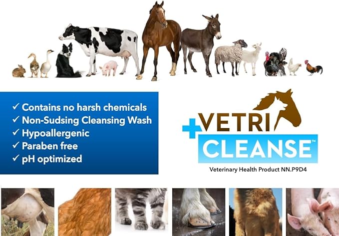 VetriCleanse Pet Itch Relief & Wound Care Spray with Hypochlorous Acid - Skin + Coat Care - Dog & Cat Deodorizer, Eye Cleaner & Ear Cleaner for All Animals - 225ml