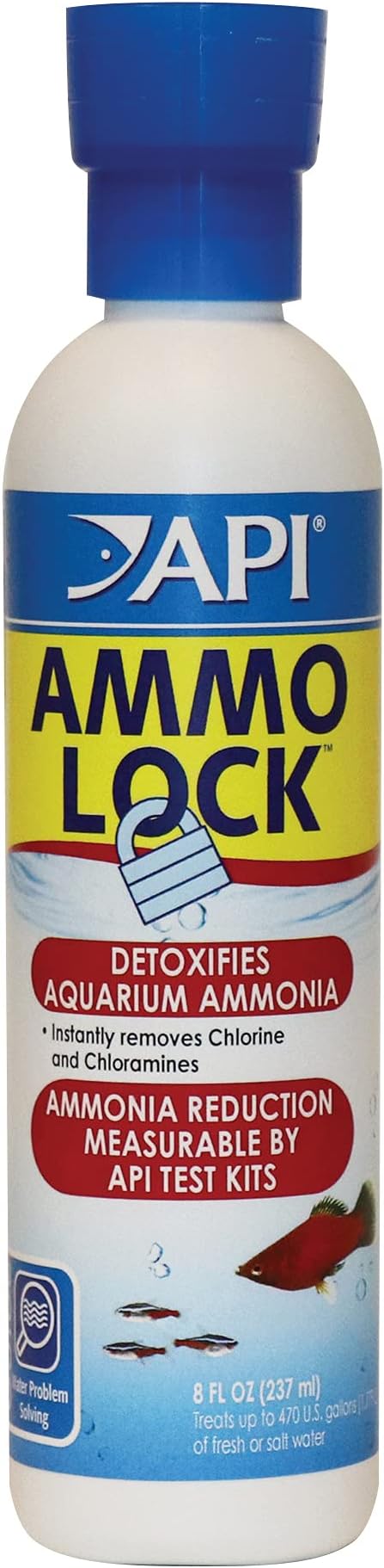 API AMMO-LOCK Freshwater and Saltwater Aquarium Ammonia Detoxifier 8-Ounce Bottle (45D)