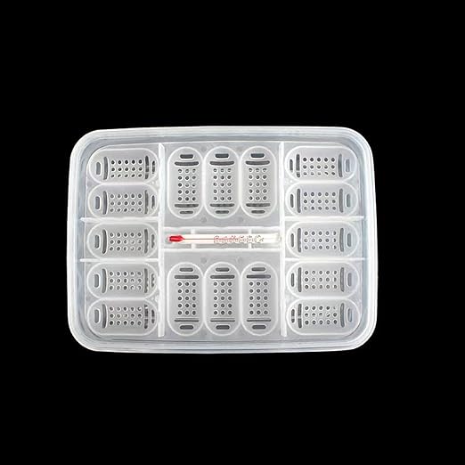 Reptile Egg Incubator Professional Hatcher Hatching Box Case Tray Plastic Breeding Incubator for Hatching Snake,Lizards, Reptiles,Gecko(16 Slots Without Thermometer)