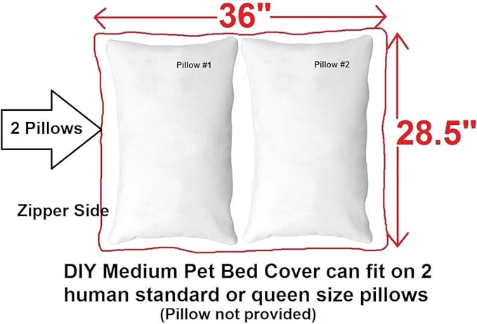 Dogbed4less Do It Yourself DIY Pet Bed Pillow Duvet Denim Cover + Waterproof Internal case for Dog/Cat at Large 36"X29" brown color - Covers only