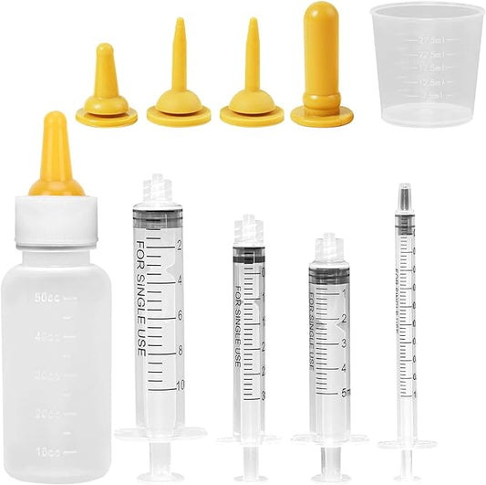 Pet Nursing Bottle,Puppy Bottles for Nursing,Kitten Nursing Bottle,Mini Pet Feeding Bottle and Syringes with Nipples for Newborn Rabbits, Small Animals, Squirrel,Small Breed Puppies