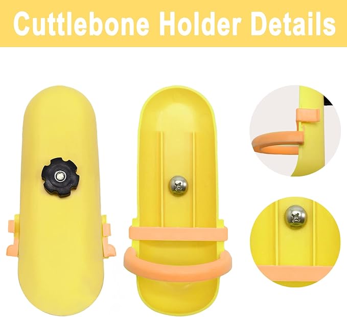 5.9"-6.53" Large Bird Cuttlebone for Parakeets, Cuddle Bone with Plastic Holder, Cuttlefish Bone for Sharp Beaks, Natural Birds Calcium Suitable for Parrots Cockatiels Budgie, 2pcs