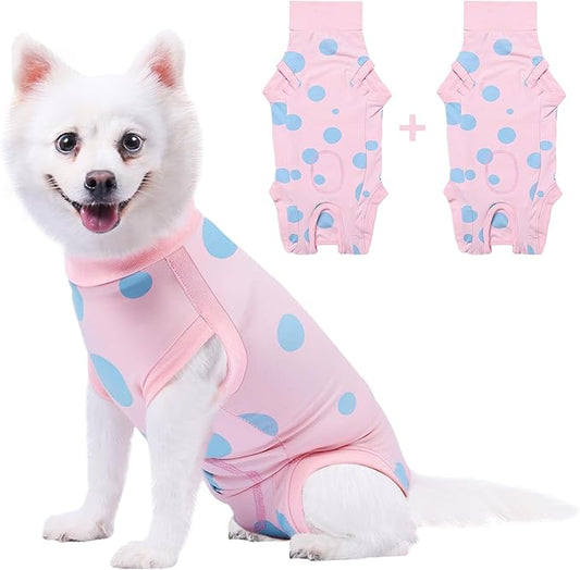 2 Packs Dog Recovery Suit Female Male, Pink+Pink, XS