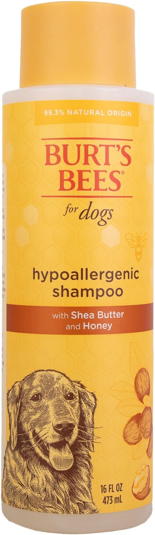 Burt's Bees for Pets Naturally Derived Hypoallergenic Dog Shampoo with Shea Butter and Honey - Shampoo for All Dogs and Puppies with Dry or Sensitive Skin - Made in the USA - 16 Ounces