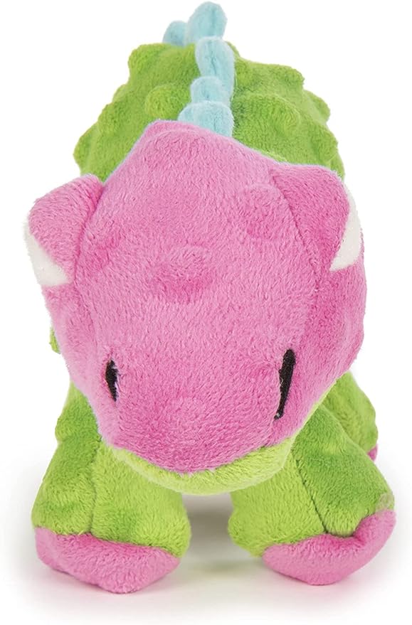 goDog Dinos Spike Squeaky Plush Dog Toy, Chew Guard Technology - Green, Small