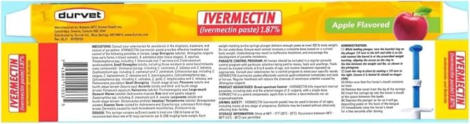 Ivermectin Horse Paste Dewomer, Horse Supplies 6.08g dose 1.87% (2 Pack) includes Free Guide - Just for Fun Horse Tricks