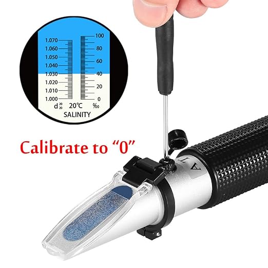 Seawater Salinity Refractometer,V-Resourcing Automatic Temperature Compensation Sea Water Salinity Measurer for Aquarium, Hydrometer, 0-100ppt & 1.000-1.070 Salinity Specific Gravity