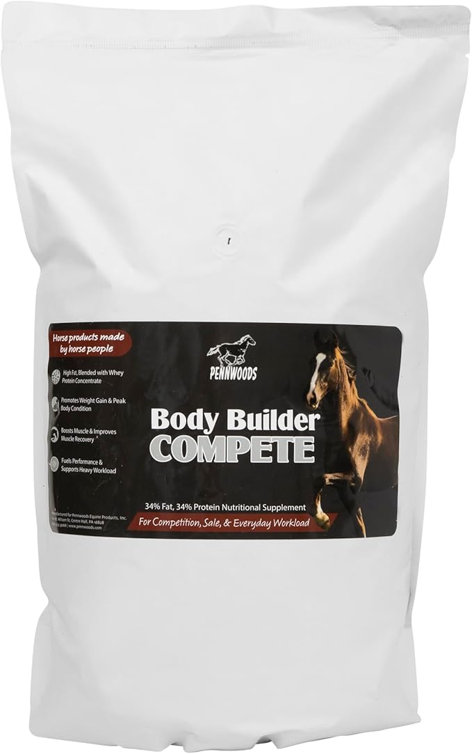 Body Builder Compete: Advanced Horse Weight Gain Supplement, Designed for Competition and Sale, 11lb Bag