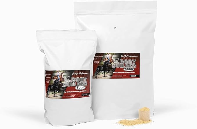 Body Builder 4000, Horse Weight Gain Supplement, High Fat and Energy Horse Weight Builder with Body Conditioning Horse Vitamins, Improves Hoof Quality - 12lb Bag