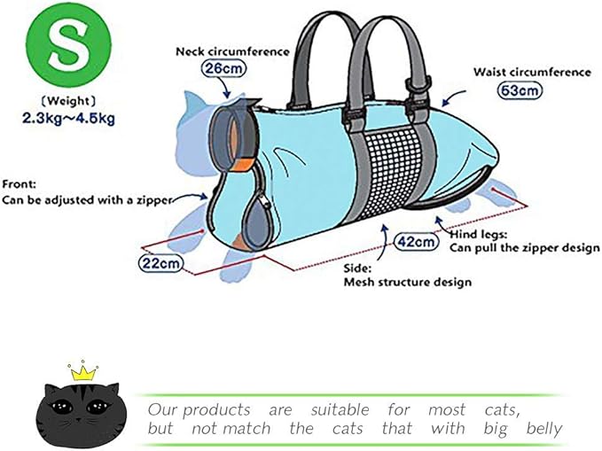 Cinf Cat Nail Clipping Cleaning Grooming Restraint Bag No Scratching Biting for Bathing Nail Trimming Injecting Examining