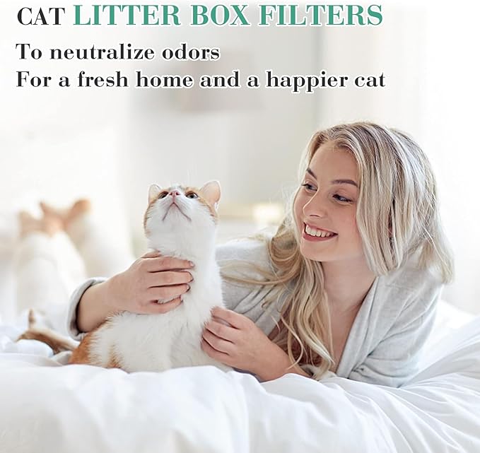 12 Pack Carbon Filters Compatible with Model 3 - Replacement Filters for All Litter Box to Absorb Odors Control Damp from Pets and Keep Home Fresh