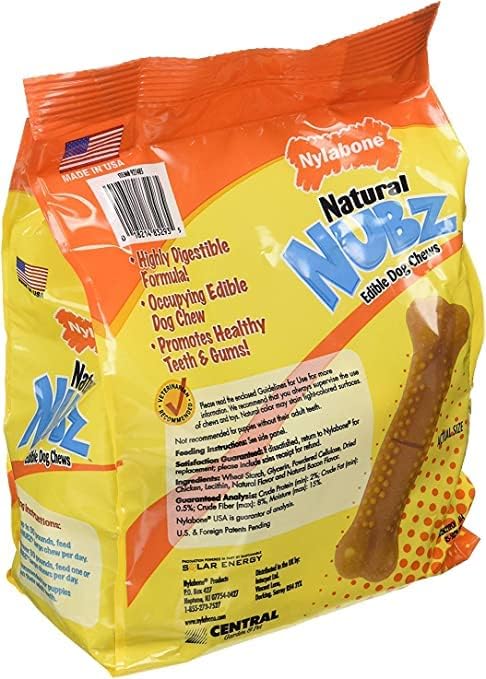 (pack of 2) Nylabone Natural Nubz Edible Dog Chews 22ct. (2.6lb/bag) -Total 5.2lb (Limited Edition)