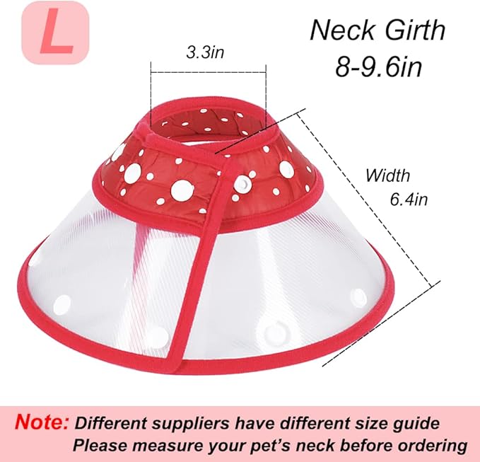 Vivifying Dog Cones for Small Dogs, Adjustable 8-9.6 Inches Soft Lightweight Elizabethan Collar for Small Dogs and Large Cats to Stop Licking Wounds After Surgery(Red)