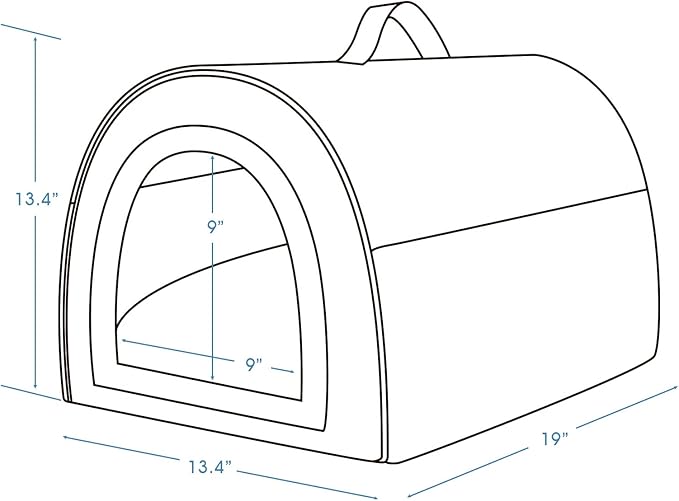 Jiupety Cozy Small Dog House, 2 in 1 Pet Dog House, M Size House for Cat and Small Dog, Portable House for Small Dogs, Brown