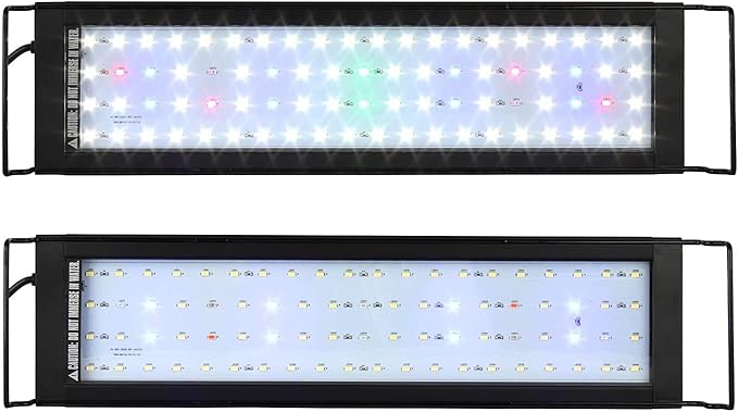 LED Aquarium Light, Full Spectrum Fish Tank Led Light with Aluminum Alloy Shell Extendable Brackets (20"-24")