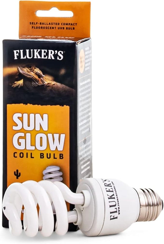 Fluker’s Sun Glow 10.0 UVB Fluorescent Coil Bulb for Desert Reptiles, Reptile Heat Light Stimulates Natural Synthesis of Vitamin D in Captive Reptiles, 13 Watt