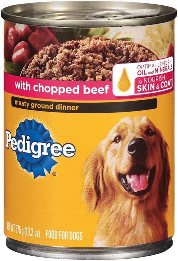Pedigree Meaty Ground Dinner Multipack Chicken And Beef Dog Food 13.2 Ounces (Two 12-Can Cases)