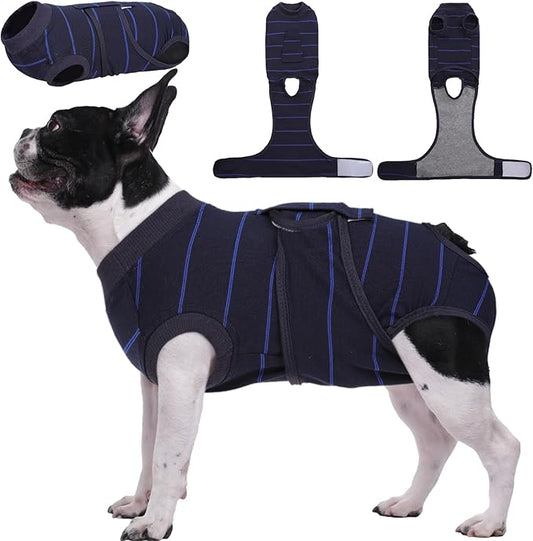 Kuoser Dog Recovery Suit, Soft Dog Onesie for Surgery Female Spay Dog Surgical Recovery Suit Male Neuter, Anti Licking Abdominal Dog Surgical Suit Pet Bodysuit Alternative to Cone of Shame, M