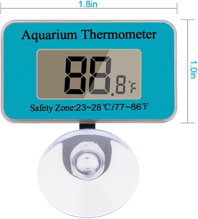 Aquarium Thermometer with Sucker, Second Generation（Update）, 2 Pack, 1 Yr Warranty