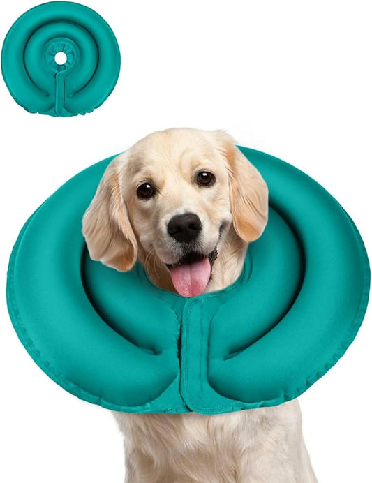 MIDOG Dog Cone Collar for Large Medium Dogs, Soft Inflatable Dog Cone Alternative After Surgery, Adjustable Protective Recovery Cone for Dogs and Cats-Alternative E Collar Does Not Block Vision-Blue,L