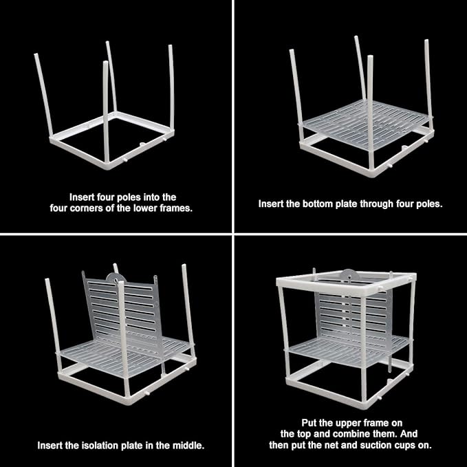 Senzeal Aquarium Fish Breeder Box Fish Fry Hatchery Incubator Net Nylon Isolation Mesh with 3pcs Pipette(Small)
