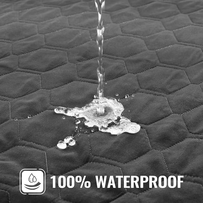 nanbowang Waterproof Dog Bed Covers Replacement Washable Pet Hair Easy to Remove, Dog Pillow Cover Quilted, Pet Bed Cover Lovely Puppy Bed Cover for Dog/Cat (20X30X6 (1pack), dark grey)