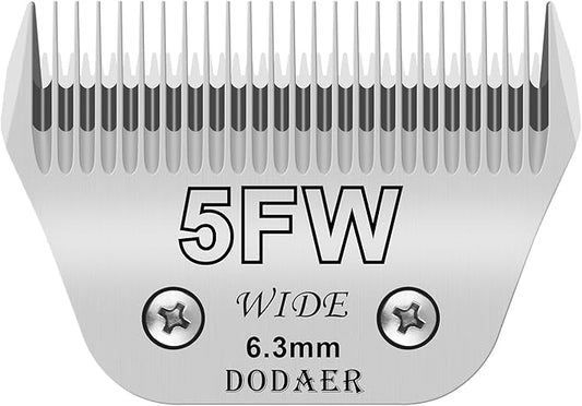 5FW Detachable Dog Grooming Wide Blades,Compatible with Andis,Oster A5,Wahl KM10 Series Clippers,Cut Length 1/4"(6.3mm)