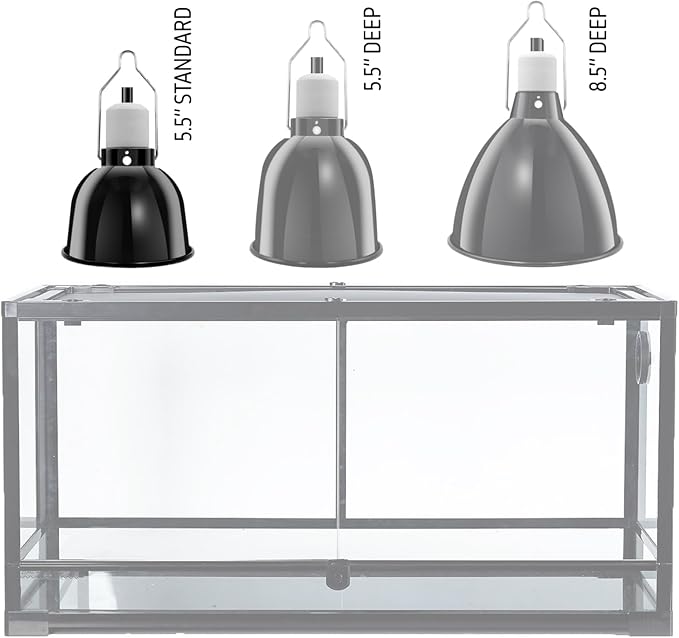 Reptile Light Fixture, 5.5'' Standard Dome, Fits Reptile Heat Lamp Bulb/Ceramic Heat Emitter, Reptile Heat Lamp Fixture