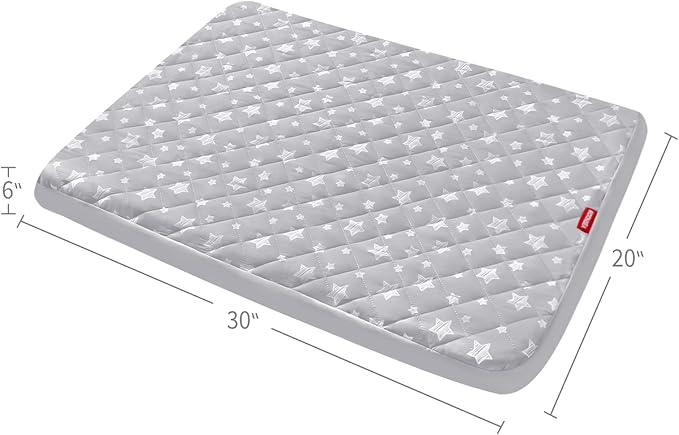 Dog Bed Covers Replacement Washable Pet Hair Easy to Remove, Waterproof Dog Bed Covers Noiseless Quilted, Pet Bed Cover Lovely Grey Star Print, Puppy Bed Cover 30x20 Inches, for Dog/ Cat, Cover Only