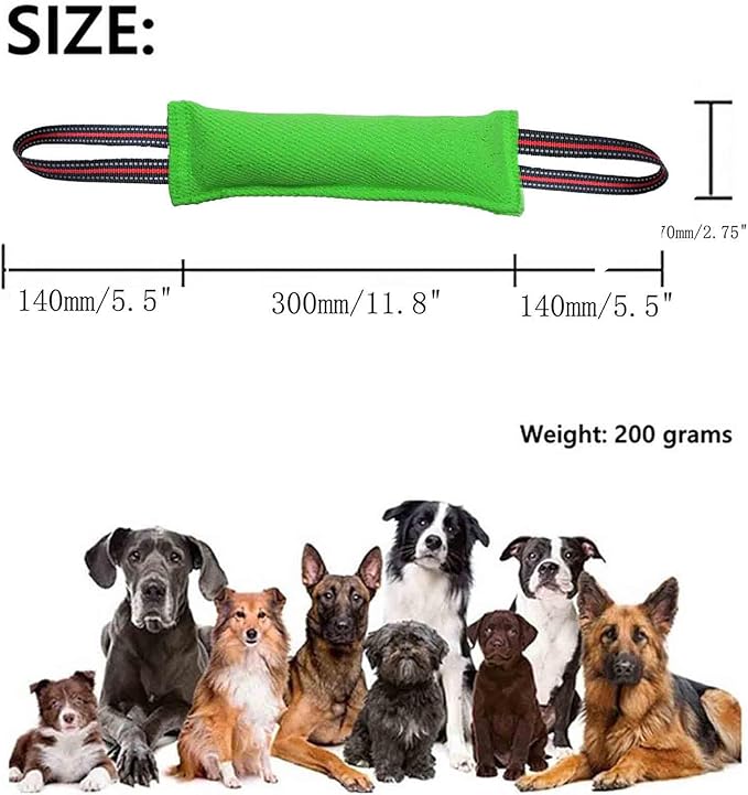 Tug Toy for Dogs with 2 Strong Red Band Handles,Durable Training Equipment Puppy to Large Dogs Interactive Toy,Best for Tug of War Pull Indestructible Dog Rope Toys. (greenish-black)