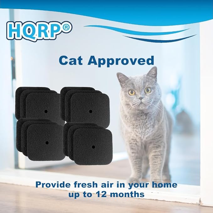 HQRP 12-Pack Replacement Carbon Filters Compatible with Catit Hooded Cat Litter Pans 50685, 50700, 50701, 50702, 50722, 50695 & 50696