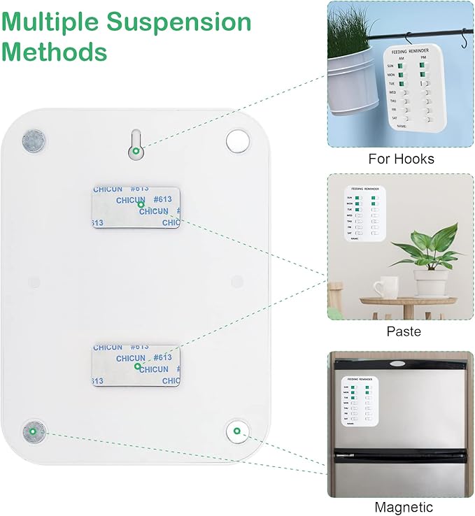 Coolrunner Pet Feeding Reminder for Dogs Cats, Magnetic or Double Sided Adhesive, Prevent Overfeeding