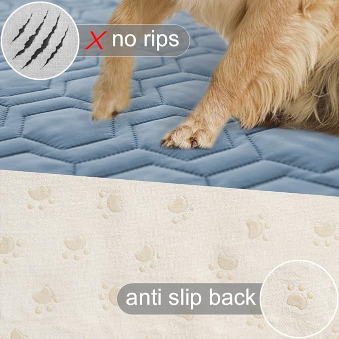 Waterproof and Anti-Slip Dog Bed Cover and Pet Blanket Sofa Pet Bed Mat ，car Incontinence Mattress Protectors Furniture Couch Cover for Most Cats Dogs, Pets<82x102-Stoneblue>