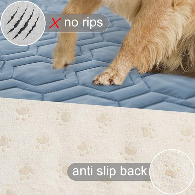 Waterproof and Anti-Slip Dog Bed Cover and Pet Blanket Sofa Pet Bed Mat ，car Incontinence Mattress Protectors Furniture Couch Cover for Most Cats Dogs, Pets（68x82- Stoneblue）