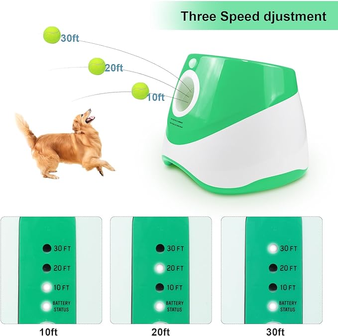 jovani Dog Automatic Ball Launcher for Dogs, Interactive Fetching Toys for Dogs, Indoor/Outdoor Dog Ball Launcher with Free 9 PCS Balls, Work 4~5 Hours on Full Charge Three-Speed Control