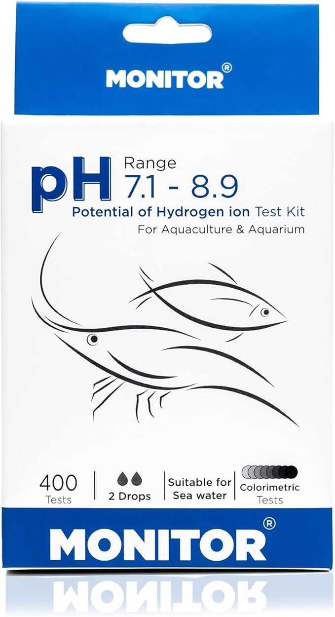 Generic Monitor pH 7.1-8.9 Test KIT (400 Tests) - Monitor Aquarium and aquaculture Water Quality