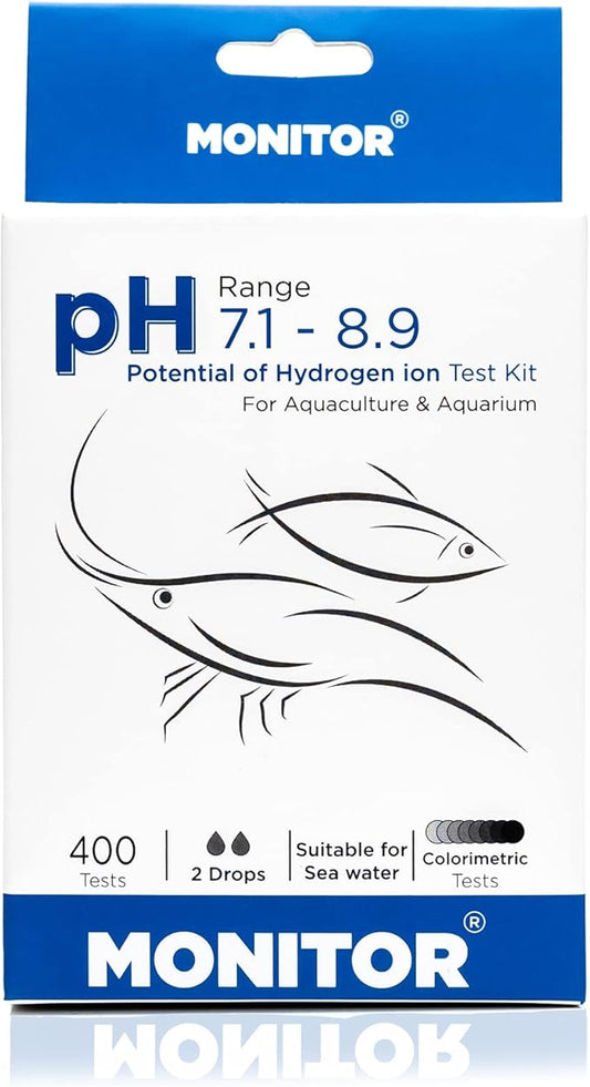 Generic Monitor pH 7.1-8.9 Test KIT (400 Tests) - Monitor Aquarium and aquaculture Water Quality