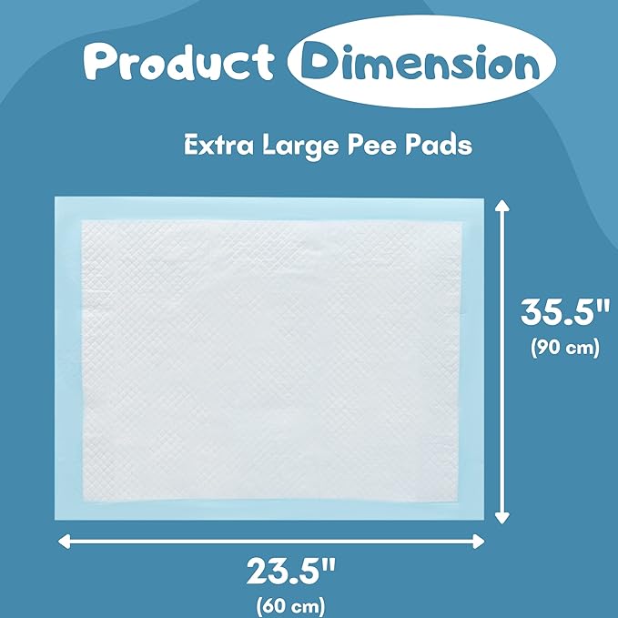 CALPALMY (50-Pack) Pet Training Pee Pads Extra Large 24"x36", Ultra Absorbent Pee Pads for Dog and Puppy, Leak-Proof Moisture Locking Technology Disposable Pet Pads for Puppies, Dogs, Cats, Rabbits