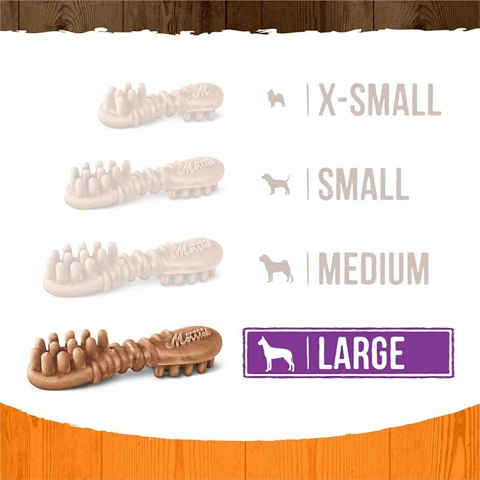 Merrick Fresh Kisses Natural Dental Chews, Treats Infused with Pumpkin and Cinnamon for Large Dogs Over 50 Lbs - 4.8 Oz. Pouch