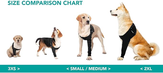 Suitical Recovery Sleeve for Dogs | Front Leg Protection After Surgery | Dog Leg Sleeve to Stop Licking | Machine Washable | Chest Circumference 21.3”- 26.8” | Sleeve Length 10.2” | M | Single Sleeve